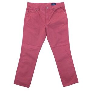 Cremieux Mens Pants 36x32 Salmon Pink Coral 100% Cotton Straight 5-Pocket Chino